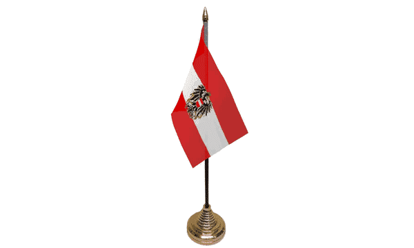 &Ouml;sterreich mit Adler Tisch-Fahne gedruckt | 10 x 15 cm - Bild 1